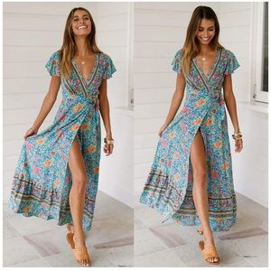 Women’s boho wrap dress M